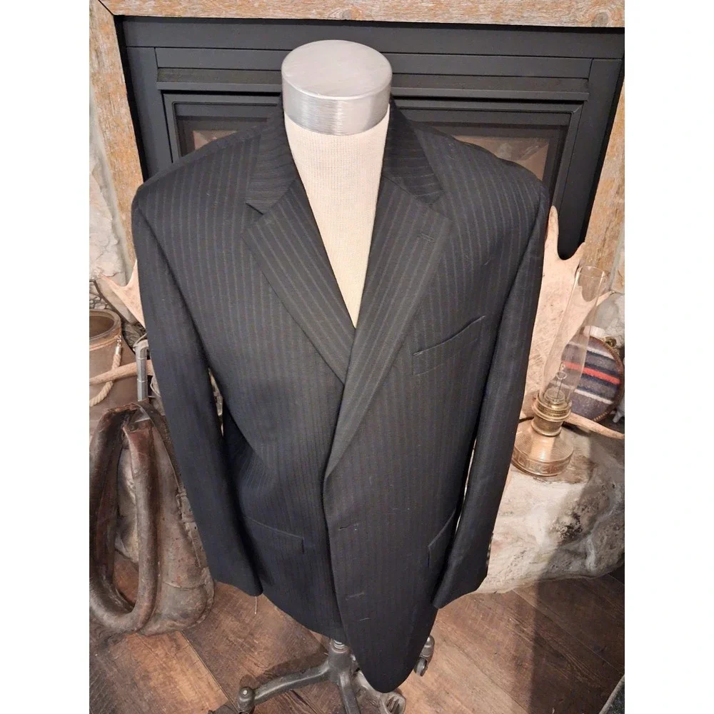 Chaps by Ralph Lauren Mens Wool Pinstripe Two Piece Suit Size Regular Contempora